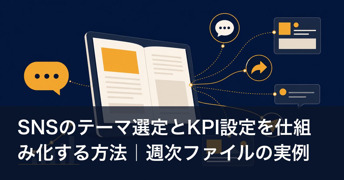 SNSのテーマ選定とKPI設定を仕組み化する方法|週次ファイルの実例