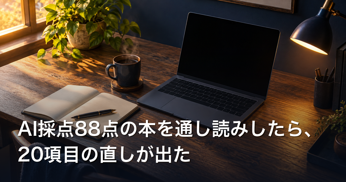 AI採点88点の本を通し読みしたら、20項目の直しが出た