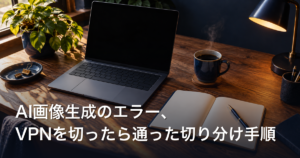 AI画像生成のエラー、VPNを切ったら通った切り分け手順