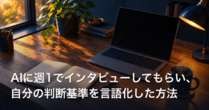 AIに週1でインタビューしてもらい、自分の判断基準を言語化した方法
