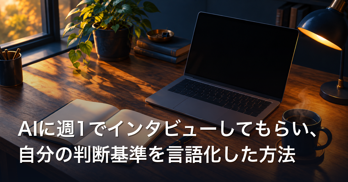 AIに週1でインタビューしてもらい、自分の判断基準を言語化した方法