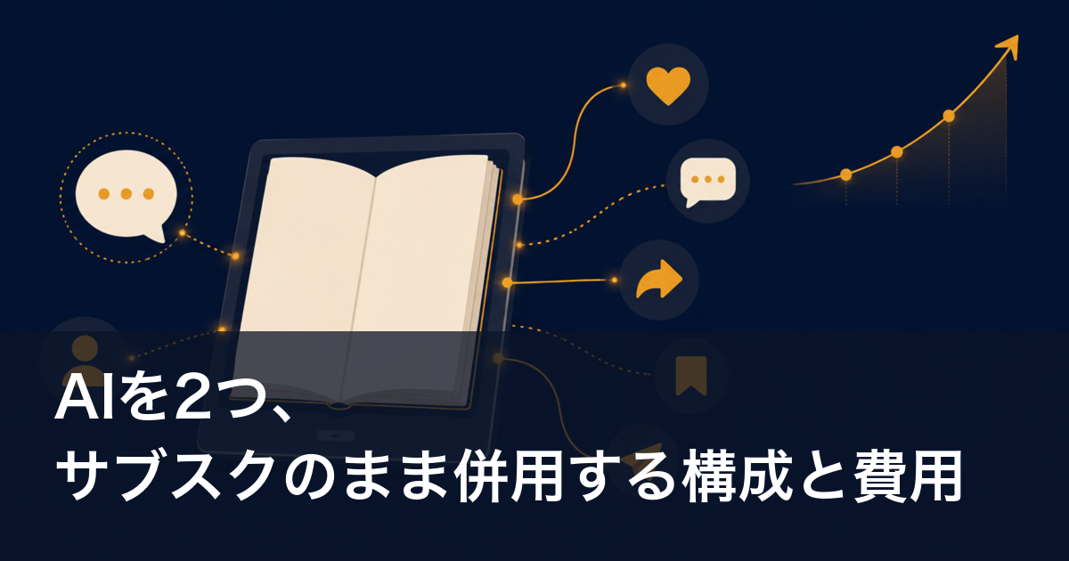 AIを2つ、サブスクのまま併用する構成と費用