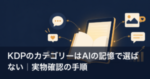 KDPのカテゴリーはAIの記憶で選ばない|実物確認の手順