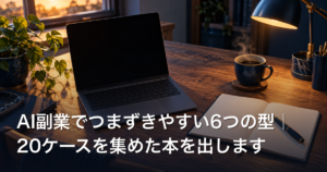 AI副業でつまずきやすい6つの型|20ケースを集めた本を出します