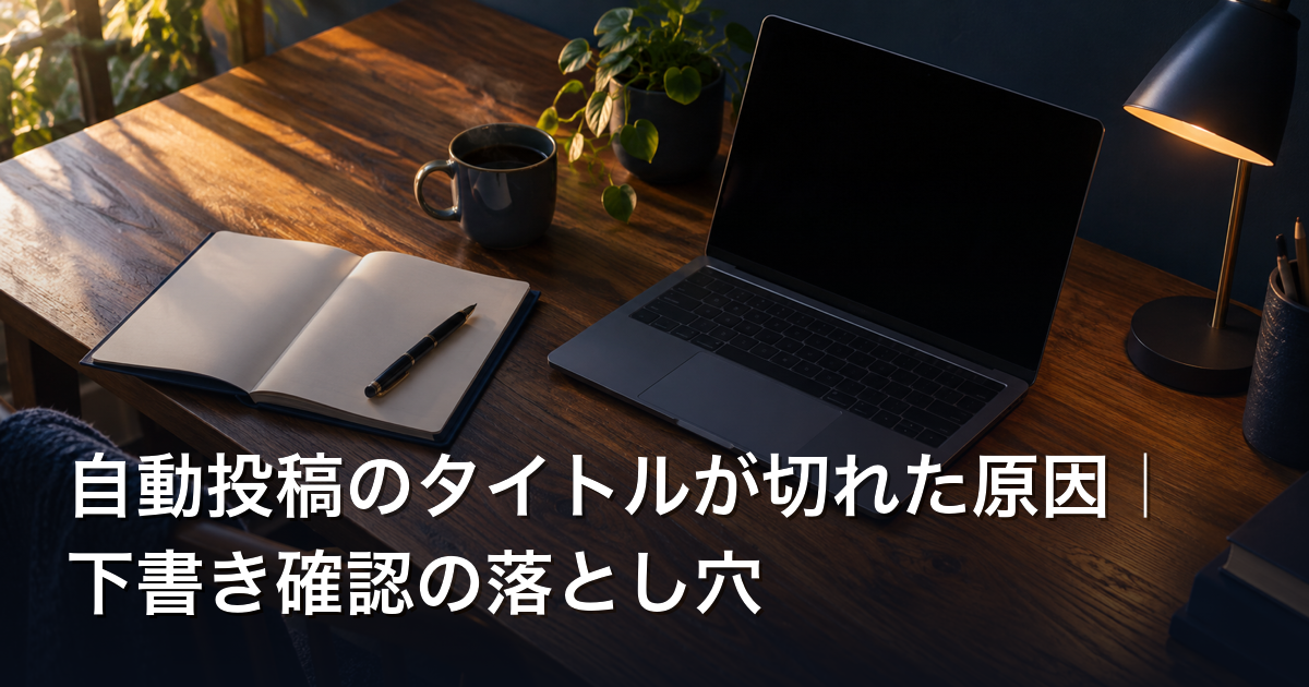 自動投稿のタイトルが切れた原因｜下書き確認の落とし穴